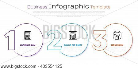 Set Line Calculator, Pie Chart Infographic And Bear Market. Business Infographic Template. Vector