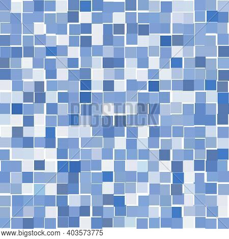 Mosaic With Bright Blue Squares On A White Background
