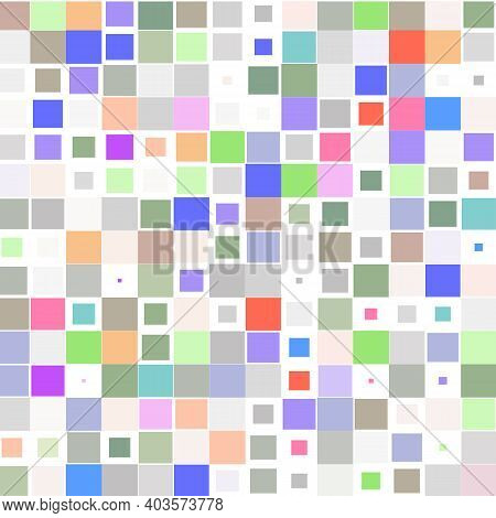 Mosaic With Bright Colorful Squares On A White Background