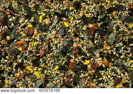 Traditional Japanese Wasabi furikake full frame  as a background