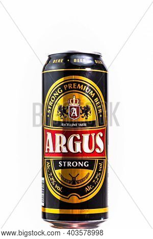 Argus Premium Lager Beer. Lild Supermarket Own Brand Beer. Studio Photo Shoot In Bucharest, Romania,
