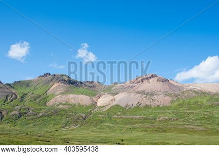 Mountain In Breidavik In East Iceland