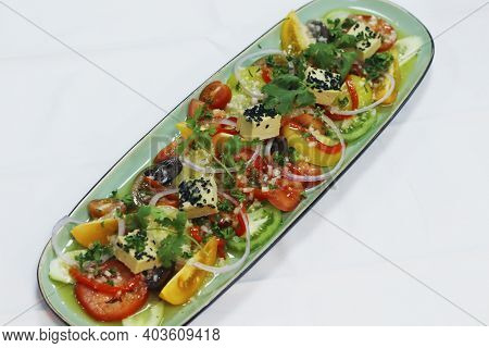 Greak Style Healthy Salad, Vegetarian Diet, Vegan Food