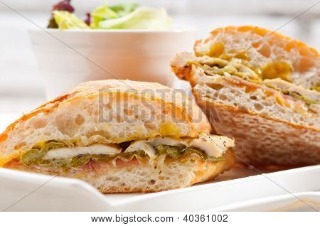 Chicken Sandwich Ciabatta Panini italiana