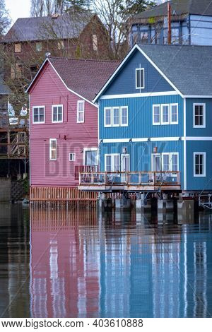 Buildings, Nautical Building, Harbor, Wharf, Old, Vintage, Sea, Ocean, Bay, Houses, Waterfront, Coup