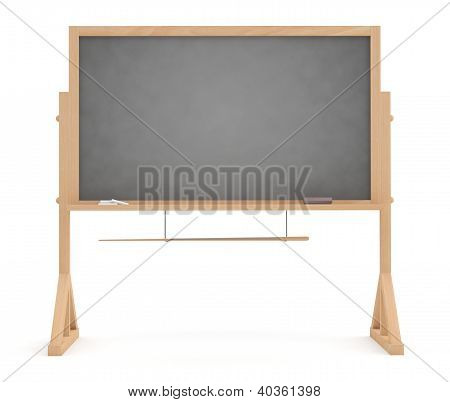 Koulun Blackboard. 3D-malli eristetty valkoisella taustalla