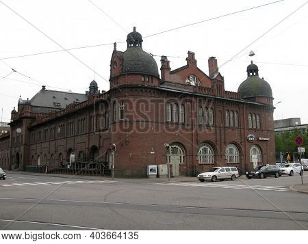 Finland, Helsinki, 2017. The Old Red Customs Warehouse. Autumn.