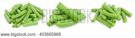 Green Beans Isolated On A White Background With Full Depth Of Field. Setor Collection