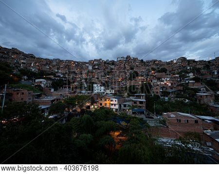 Panorama Cityscape Of Juan Xxiii Neighborhood In San Javier Comuna 13 Medellin Colombia South Americ