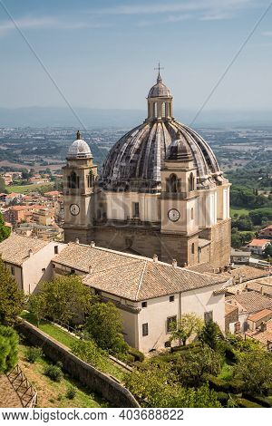 Dome Of The Basilica Of Santa Margherita In Montefiascone (italy) Seen From Above