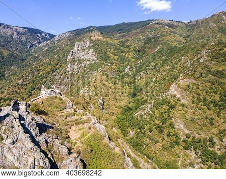Aerial View Of Ruins Of Anevsko Kale Fortress Near Town Of Sopot, Plovdiv Region, Bulgaria