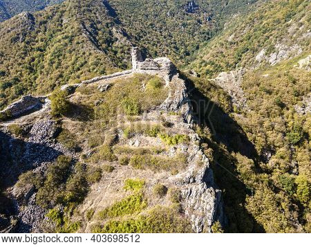 Aerial View Of Ruins Of Anevsko Kale Fortress Near Town Of Sopot, Plovdiv Region, Bulgaria