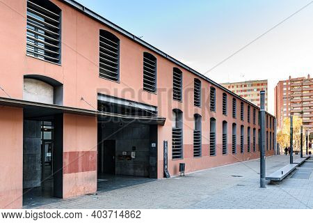 Sabadell - Catalonia, Spain - January 17th Of 2021: Facade And Main Access Of Vapor Badia Public Lib