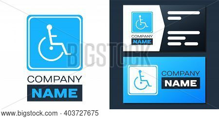 Logotype Disabled Handicap Icon Isolated On White Background. Wheelchair Handicap Sign. Logo Design 