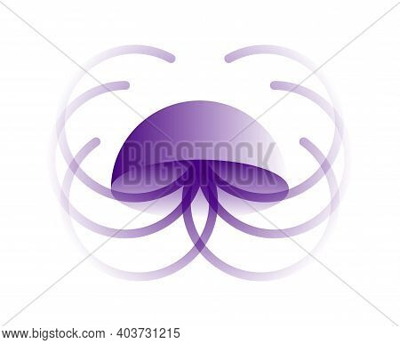 Vector Jellyfish In Gradient Style. Digital Art