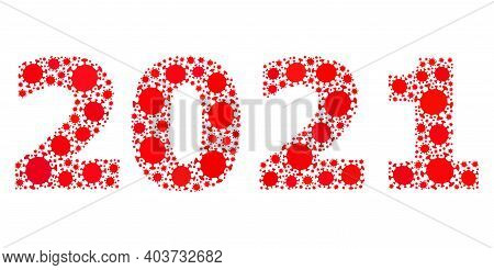 Raster 2021 Year Digits Covid-2019 Composition Icon Organized For Clinic Illustrations. 2021 Year Di
