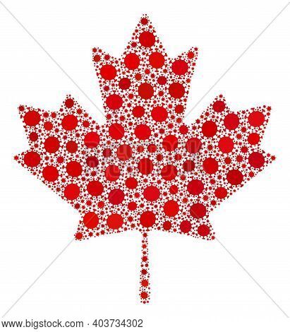 Raster Maple Leaf Covid-2019 Mosaic Icon Created For Health Care Wallpapers. Maple Leaf Mosaic Is Do