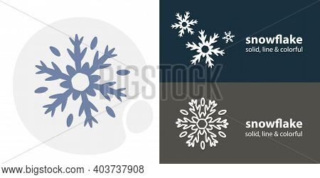 Snowflake Flat Icon, With Snowflake Simple, Line Icon