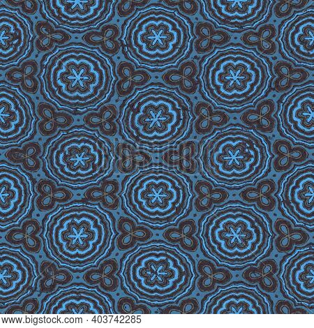 Abstract Seamless Background Of Colorful Floral Pattern. Artistic Messy Pattern Like Colorful Cuttin