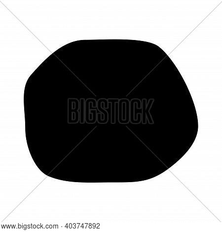 Abstract Ink Blotch, Round Liquid Blot Inkblot Shape. Freskle Pebble. Deform Random Smooth Vector Il