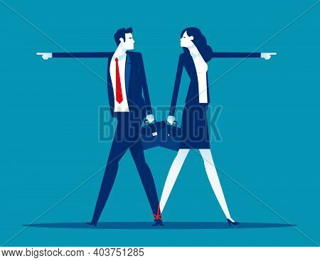 Business Team And Partner Go Different Way