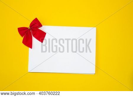 Valentines Day Congratulation. Red Rose And Greeting Card With Heart Sign On Black Background Top Vi