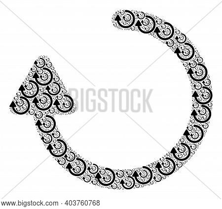 Vector Rotate Right Arrow Collage Is Constructed Of Random Fractal Rotate Right Arrow Icons. Fractal