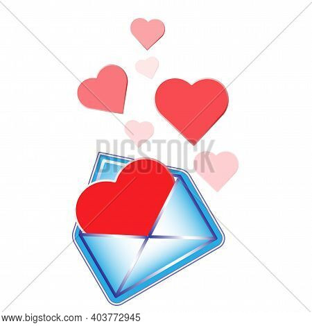 Valentine's Day Letter With Hearts. A Message For The Holiday Of All Those Who Are Loved.