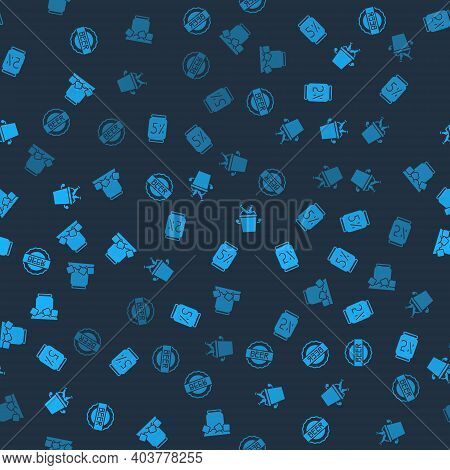 Set Bottle Cap With Beer, Beer Can, Bottles In Ice Bucket And Cold On Seamless Pattern. Vector