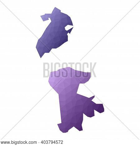 Macao Map. Geometric Style Country Outline. Adorable Violet Vector Illustration.