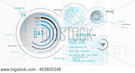 Composition Of Computer Hud Interface With Coding.