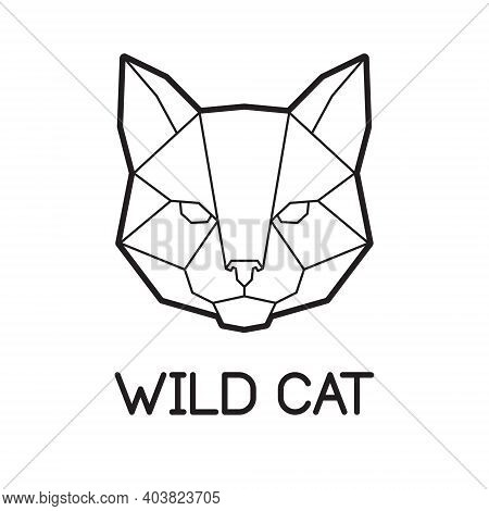 Vector Low Poly Cat Face Logo Design
