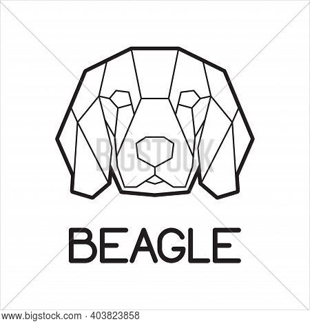 Polygonal Vector Beagle Dog Head Logo Design