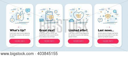 Set Of Line Icons, Such As Eye Checklist, Painting Brush, Only You Symbols. Mobile Screen Banners. P