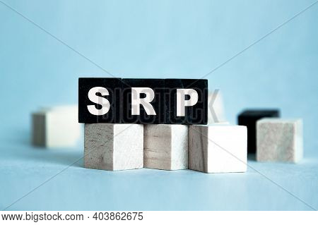 Srp. The Text Is On The Dark And Light Cubes. Bright Solution For Business, Financial, Marketing Con