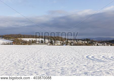 Scenic Winter Landscape At Eschenhahn In The Taunus Region