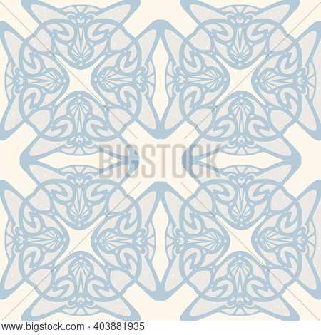 Seamless Pattern, Background. Colored Vector Illustration In Art Nouveau Style, Vintage, Old, Retro 