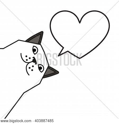 Cat Meme With Heart Shaped Speech Bubble