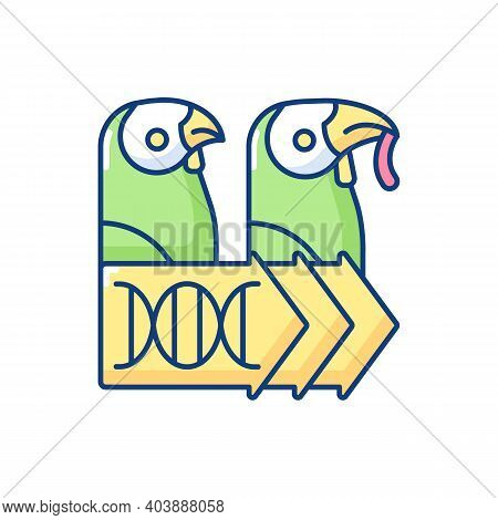 Evolutionary Genetics Rgb Color Icon. Animal Cloning. Zoology Research. Dna Experiment. Species Popu