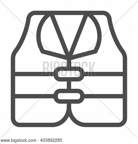 Life Jacket Line Icon, Waterpark Concept, Life Vest Sign On White Background, Lifejacket Icon In Out
