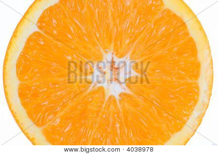 Frutta Orange Slice, isolato su sfondo bianco