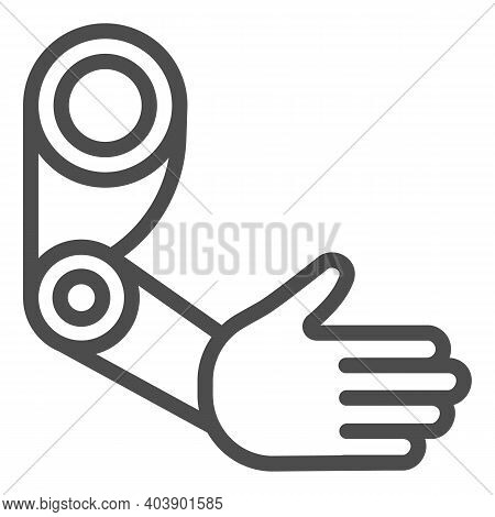 Prosthetic Arm Line Icon, Limb Prosthetics Concept, Prosthetic Arm Sign On White Background, Hand Pr
