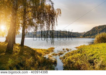 Autumn View Of Palcmanska Masa Lake In Dedinky, Slovakia.