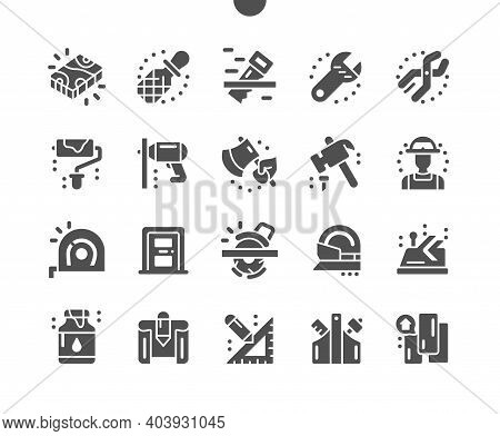 Carpenter. Wooden Boards And Instruments. Builder Equipment Store. Electric Saw, Drill, Hammer, Pain