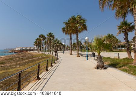 Promenade Paseo Playa Flamenca Spain South Of Torrevieja Spanish Walkway
