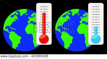 Thermometer Against The Background Of The Planet.