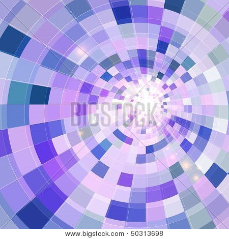 Abstract blue shining circle tunnel background