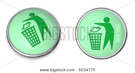 Tlačítko čistotný muž s Wastebin
