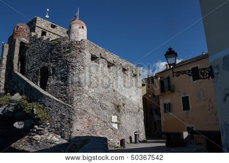 Ancient Castle In The Village Of Camogli, Italy