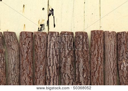 logs on wooden background